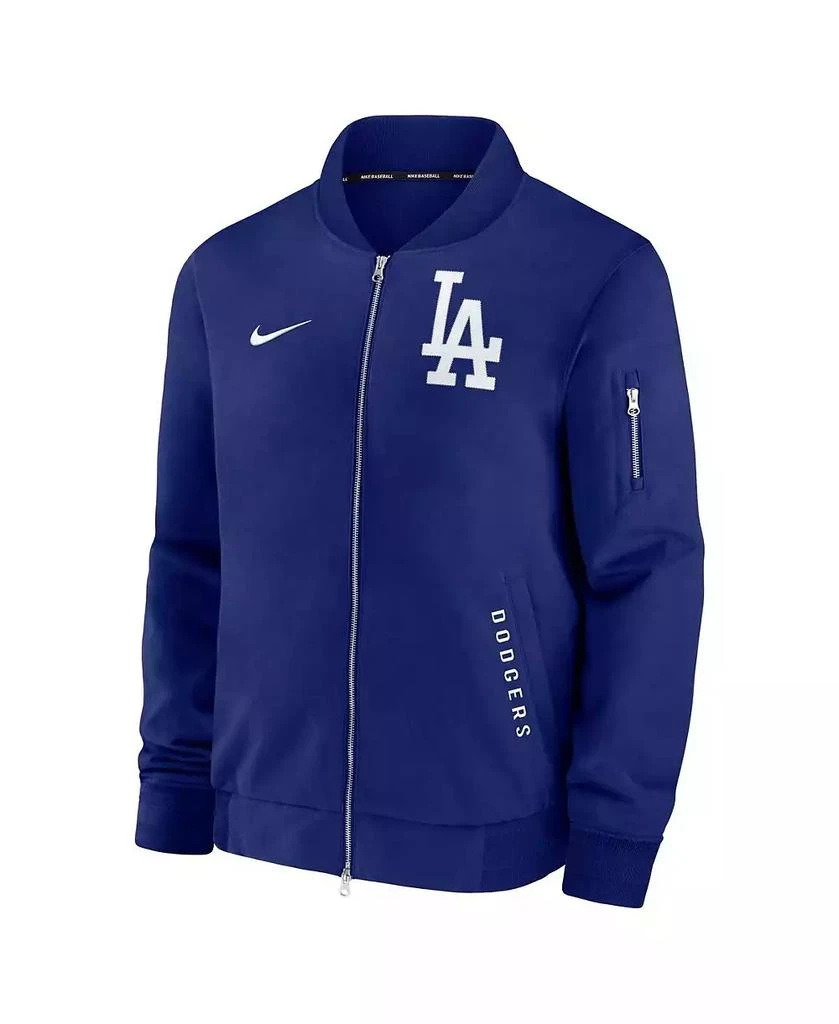 NIKE Men's Royal Los Angeles Dodgers Authentic Collection Dugout Full-Zip Bomber Jacket 3