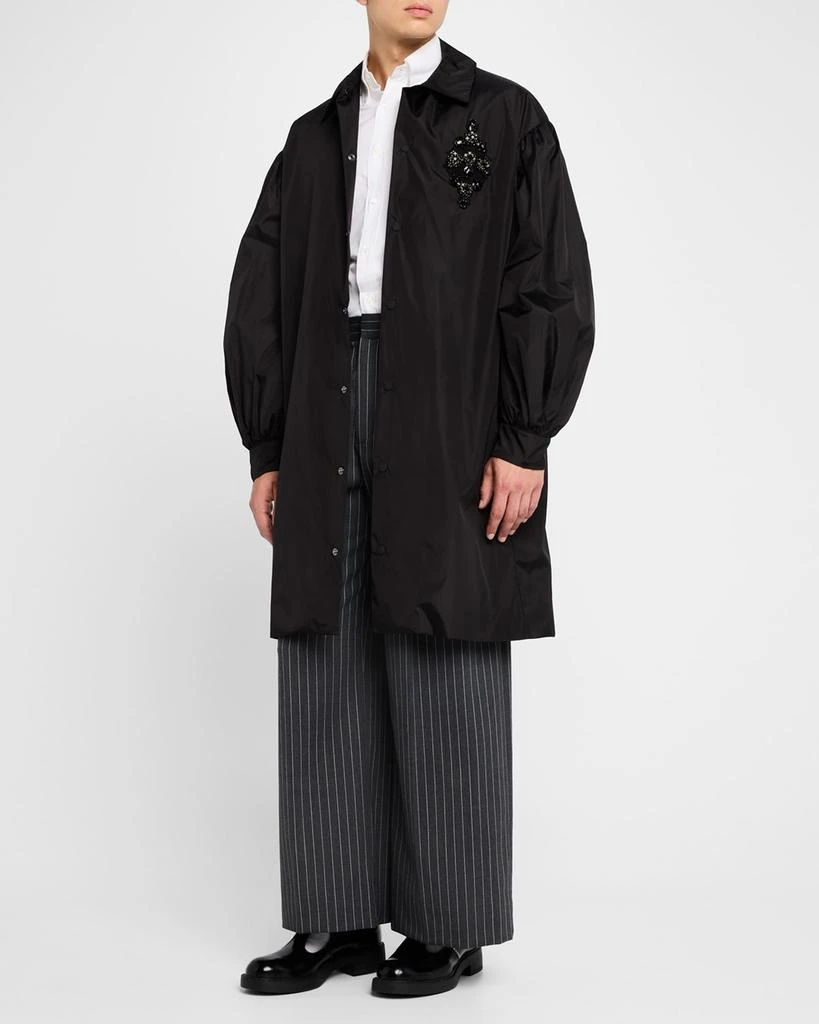 Simone Rocha Men's Puff-Sleeve Embellished Utility Coat 4