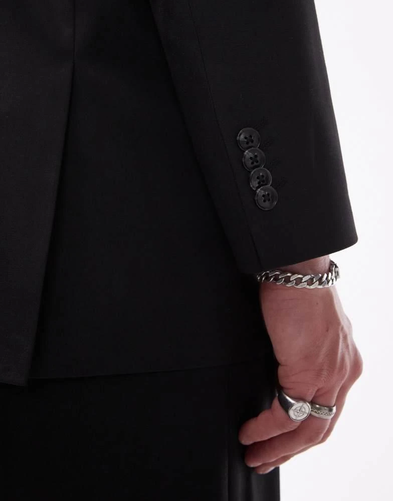 Topman Topman oversized wool suit jacket in black 5