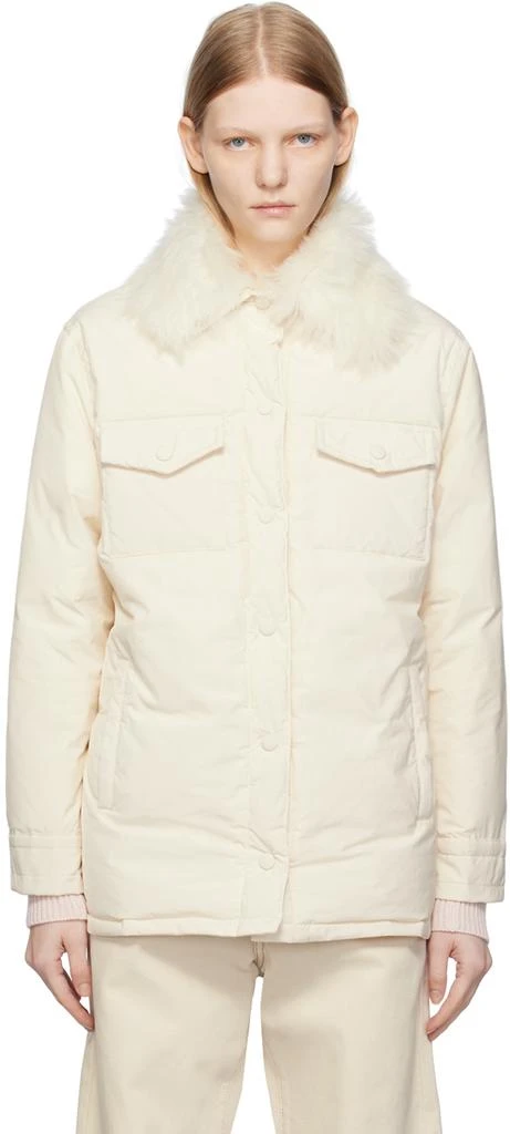 Yves Salomon SSENSE Exclusive Off-White Down Jacket 1