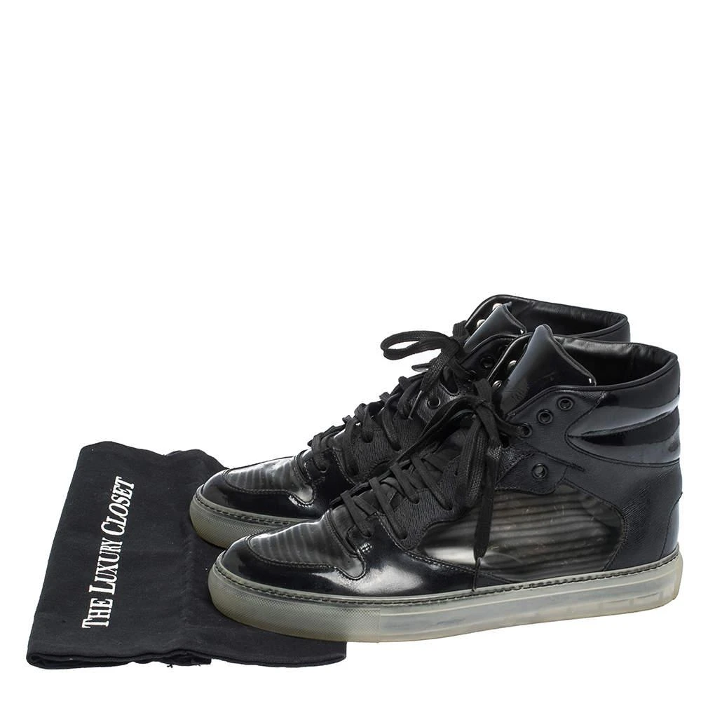 Balenciaga Balenciaga Black Leather and PVC Patchwork High Top Sneakers Size 41 8