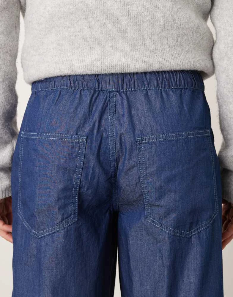 ASOS ASOS DESIGN loose straight fit trousers in chambray 5