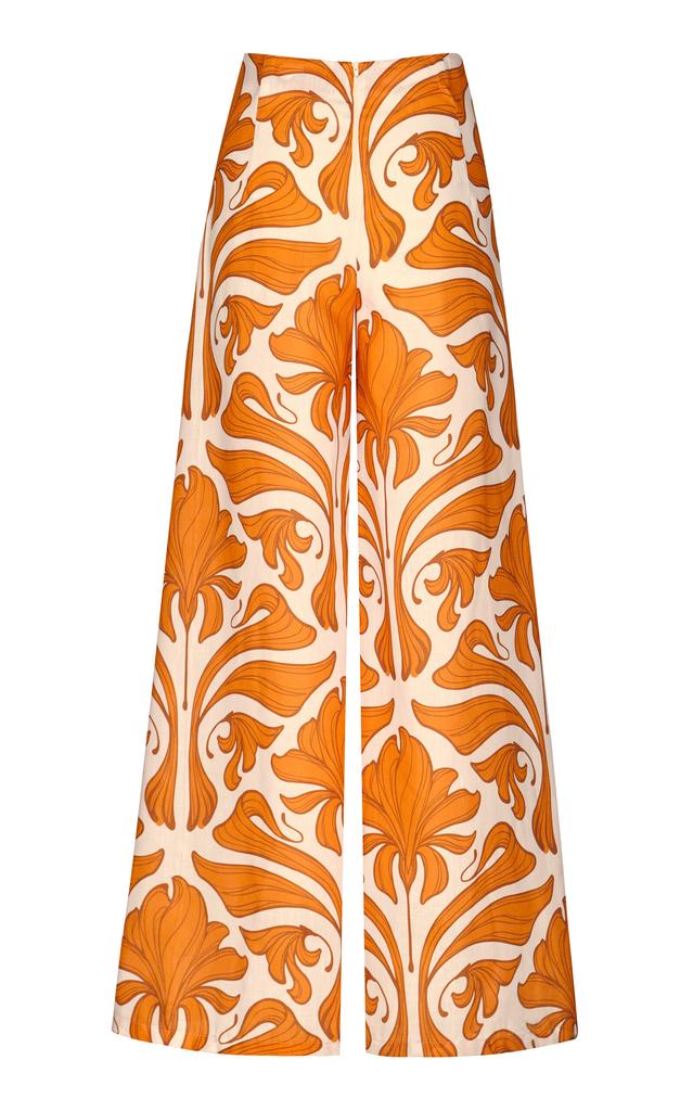 Andres Otalora Andres Otalora - Agua Clara High-Rise Linen Wide-Leg Pants - Orange - US 6 - Moda Operandi