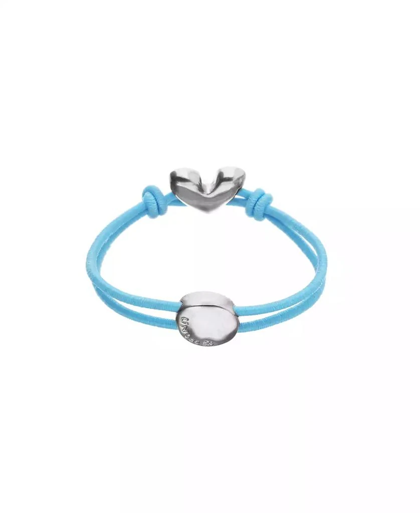 UNOde50 Blue Elastic Thread Sterling Silver Plated Bracelet with Heart 2