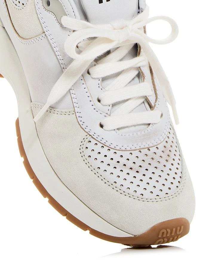 Miu Miu Women's Perforated Low Top Sneakers 5