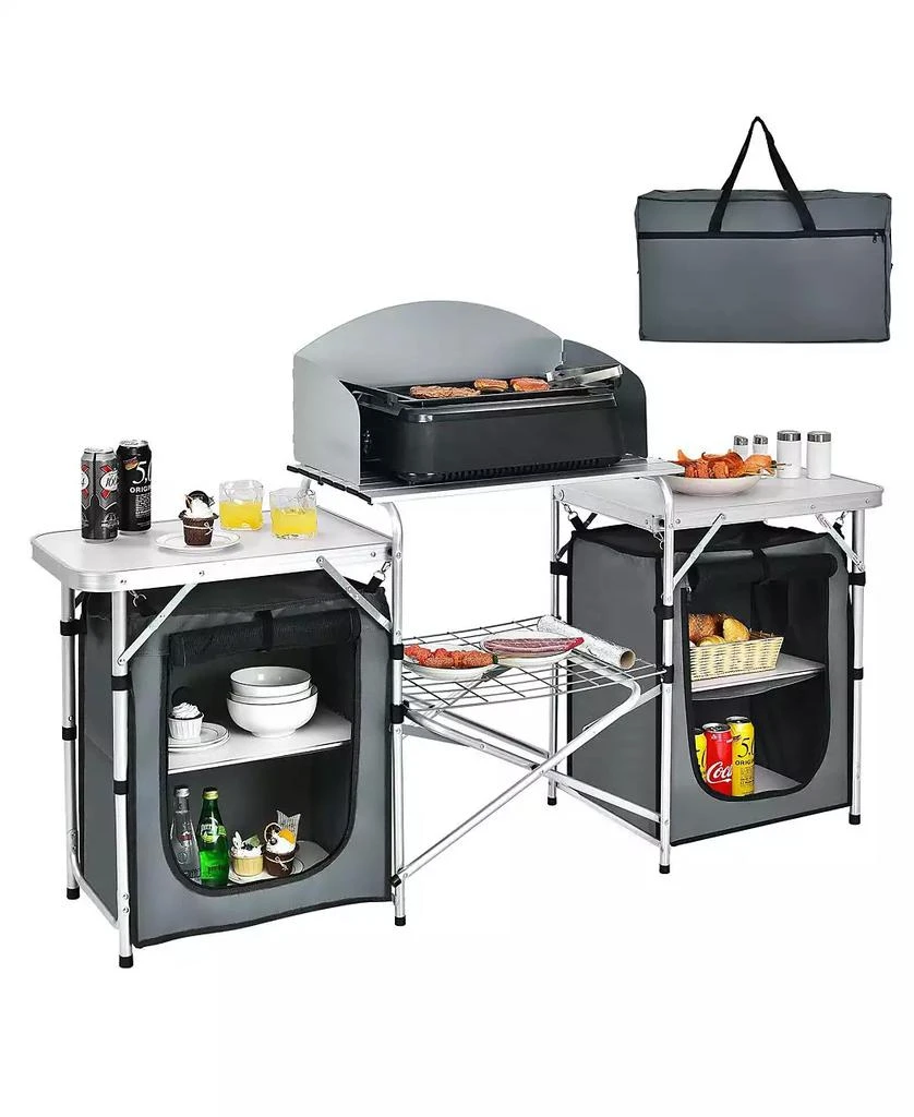 KUYOTQ Folding Camping Table with Storage Organizer 1