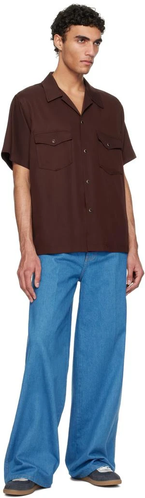 Recto Burgundy Camp Collar Western Club Shirt 4