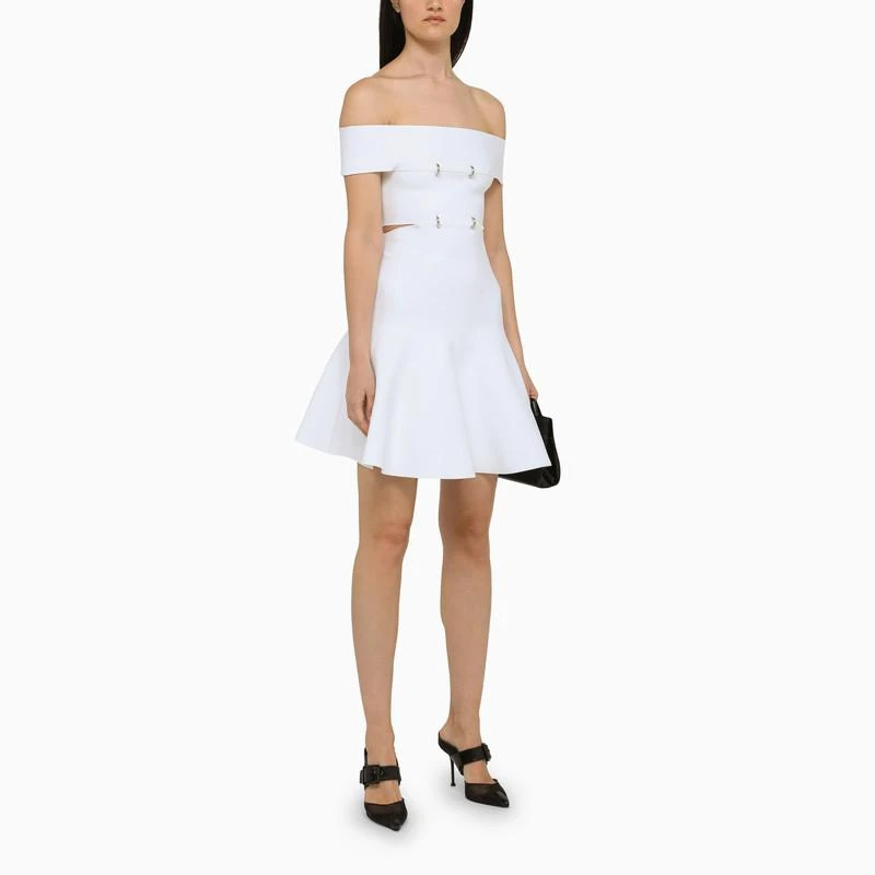 Alexander McQueen White short dress with cut out 3