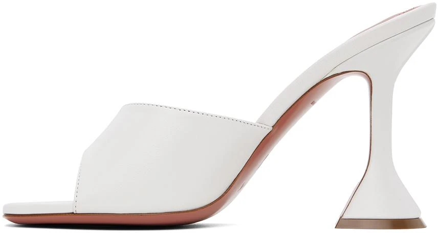 Amina Muaddi White Lupita Slipper Heeled Sandals 3