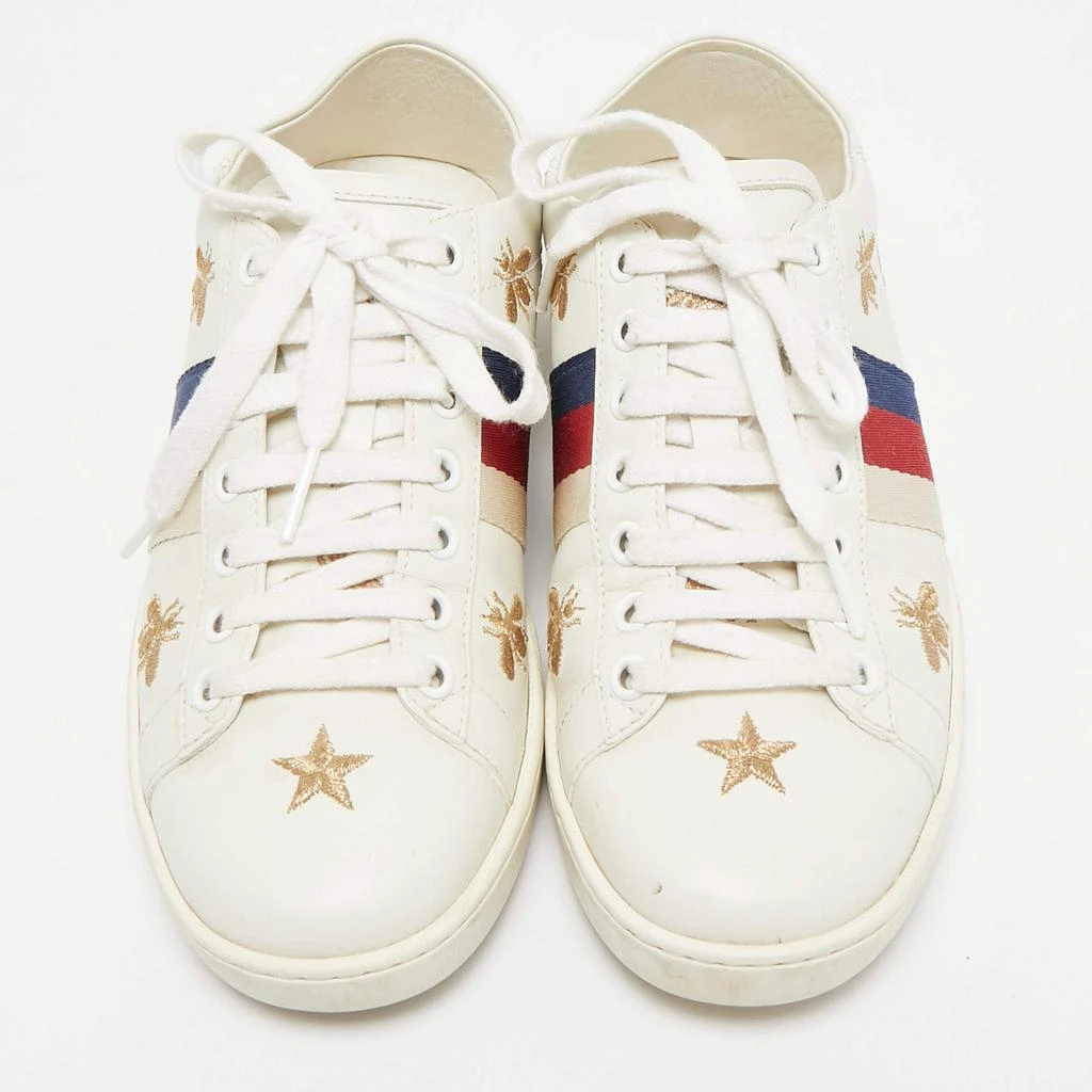 Gucci Gucci White Leather Star and Bee Embroidered Ace Sneakers Size 36 3