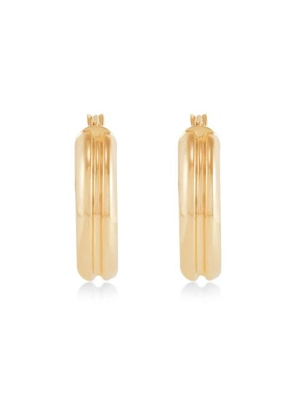 Saks Fifth Avenue 14K Yellow Gold Polished Oval Hoop Earrings 2