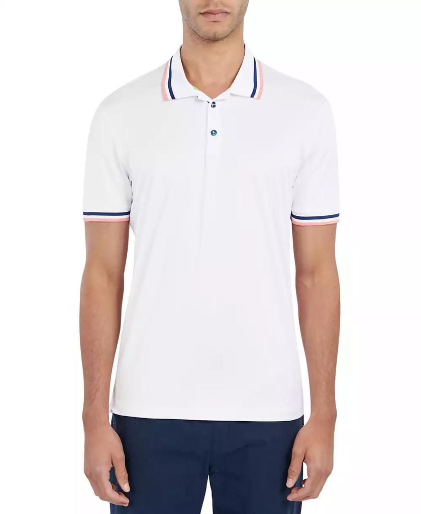 Society of Threads Men's Slim Fit Solid Tipped Performance Polo