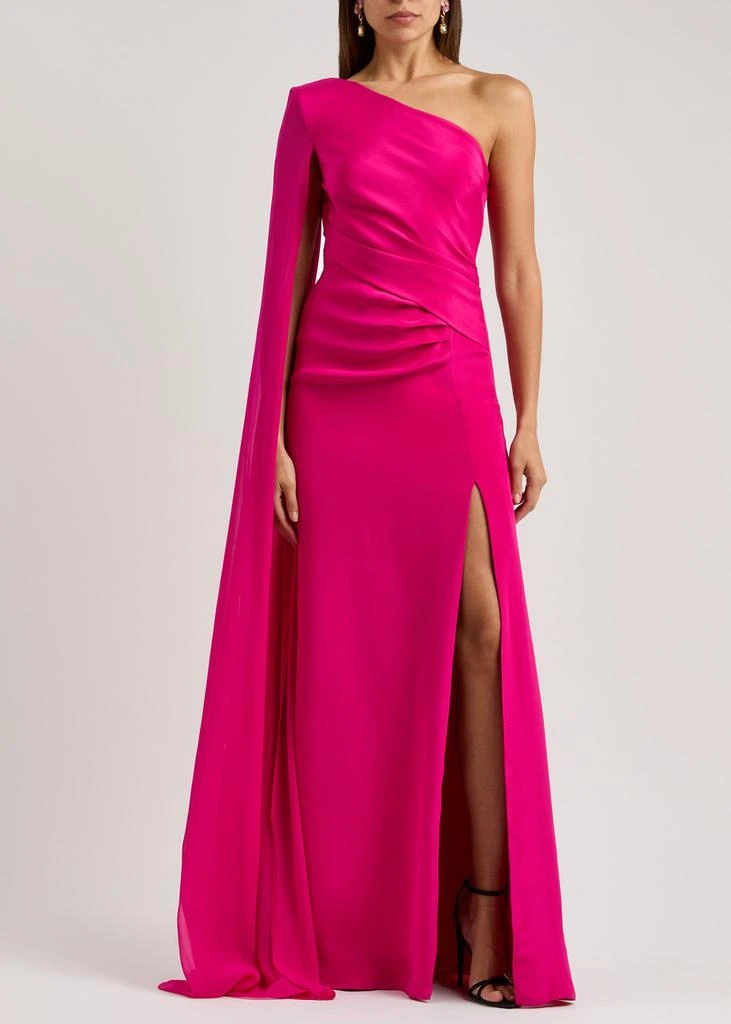 ROLAND MOURET One-shoulder silk-satin gown  2