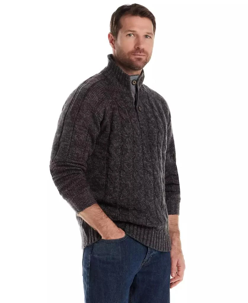 Weatherproof Vintage Men's Cable Knit Quarter Button Long Sleeve Sweater 2