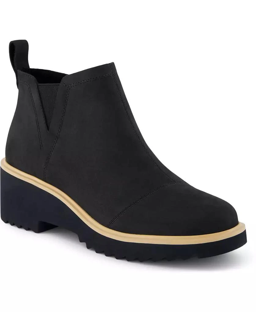 TOMS Women's Maude Soft Suede Side Zip Wedge Booties 1