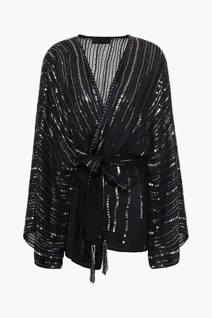 Dundas Belted embellished silk-chiffon jacket 1