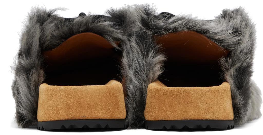 Dries Van Noten Gray Shearling Clogs 2