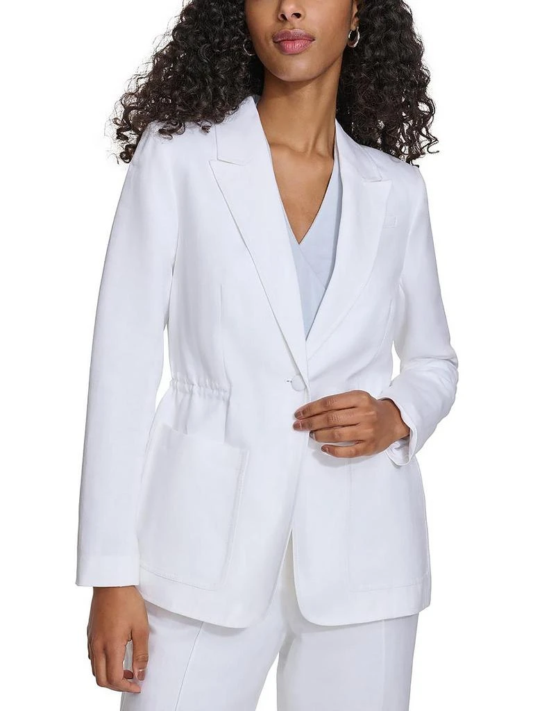 Calvin Klein Womens Linen Suit Separate One-Button Blazer 1