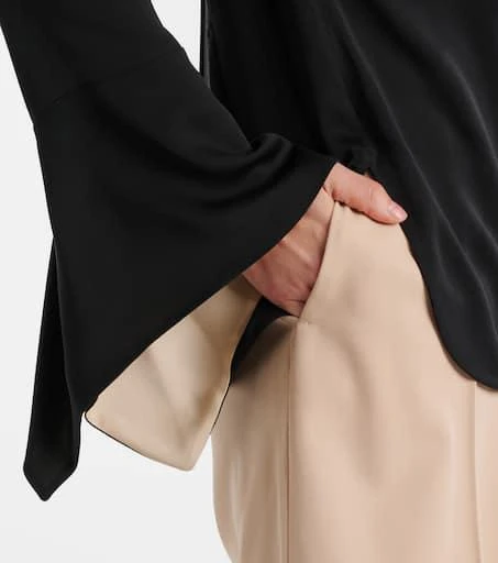 Max Mara Pio high-rise silk charmeuse blouse 6