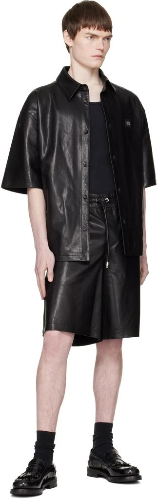AMIRI Black MA Oversized Leather Shirt 4