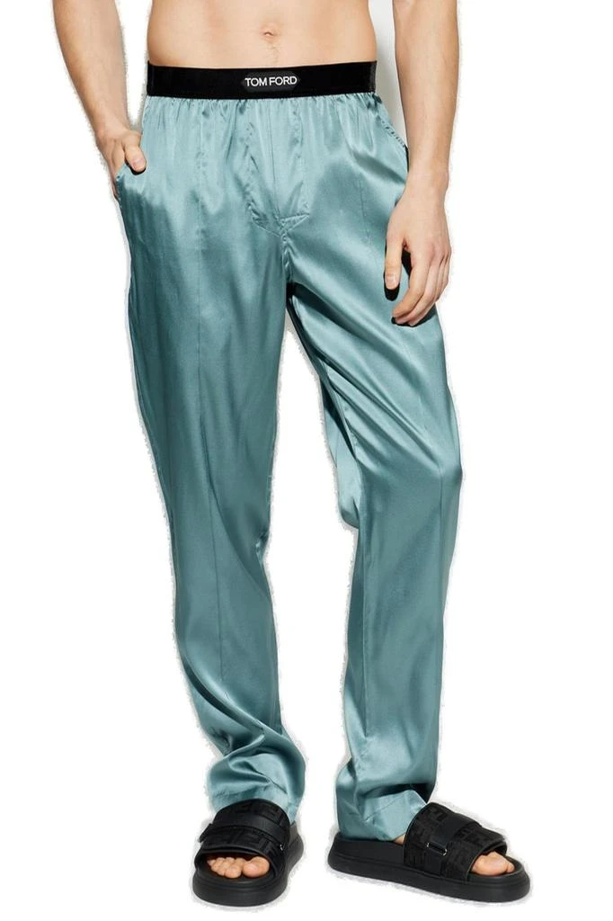 Tom Ford Tom Ford Logo Waistband Satin Pajama Trousers 2