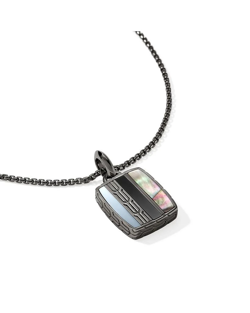 John Hardy Sterling Silver Black Onyx, Hematite 
Black Mother of Pearl Carved Chain Pendant Necklace, 22" 4
