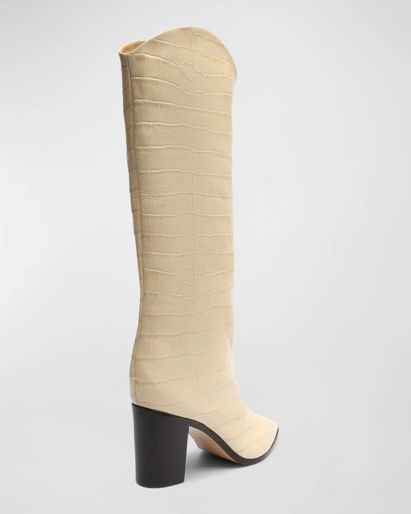 Schutz Analeah Croc-Embossed Knee-High Boots 4