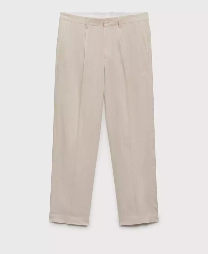 Mango Men's Regular-Fit Linen Trousers 8