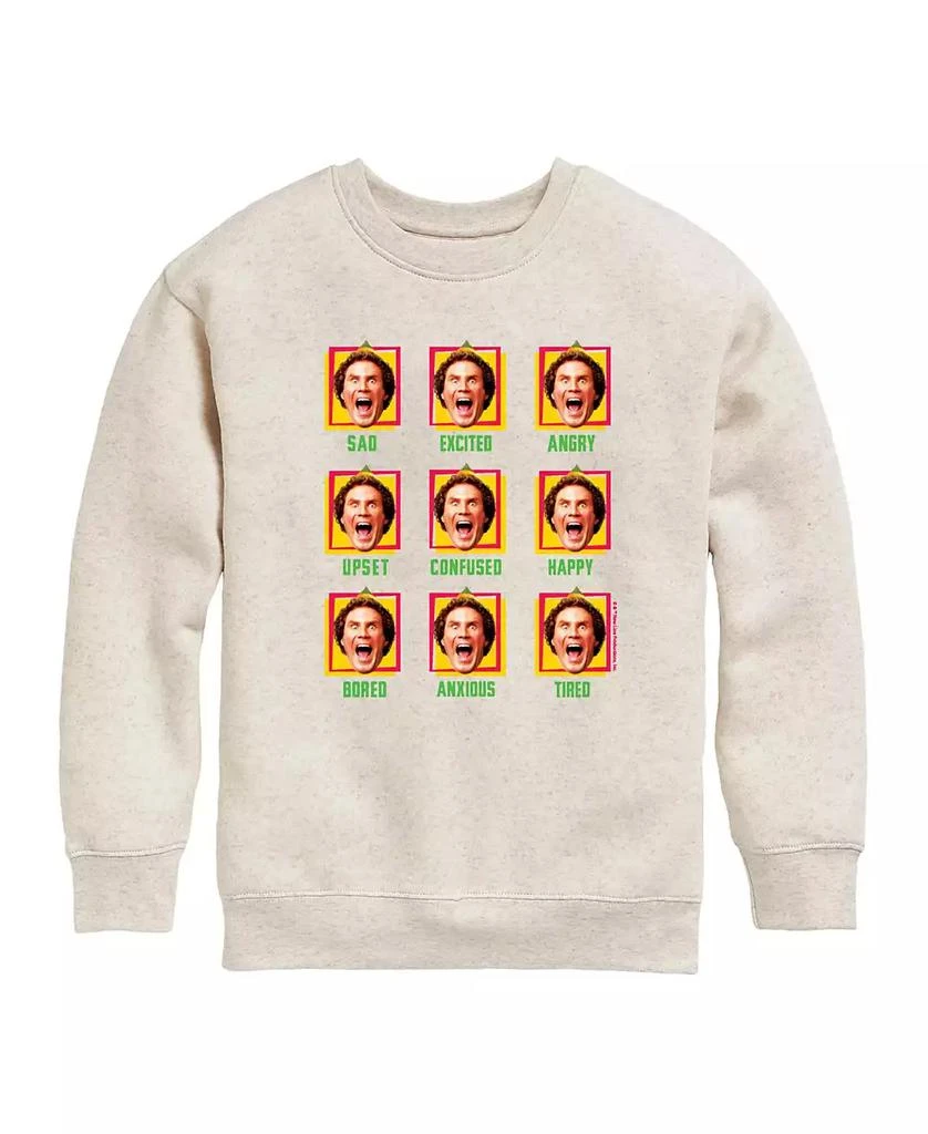 Elf Big Girls Buddy Faces Grid Graphic Raglan Top 1