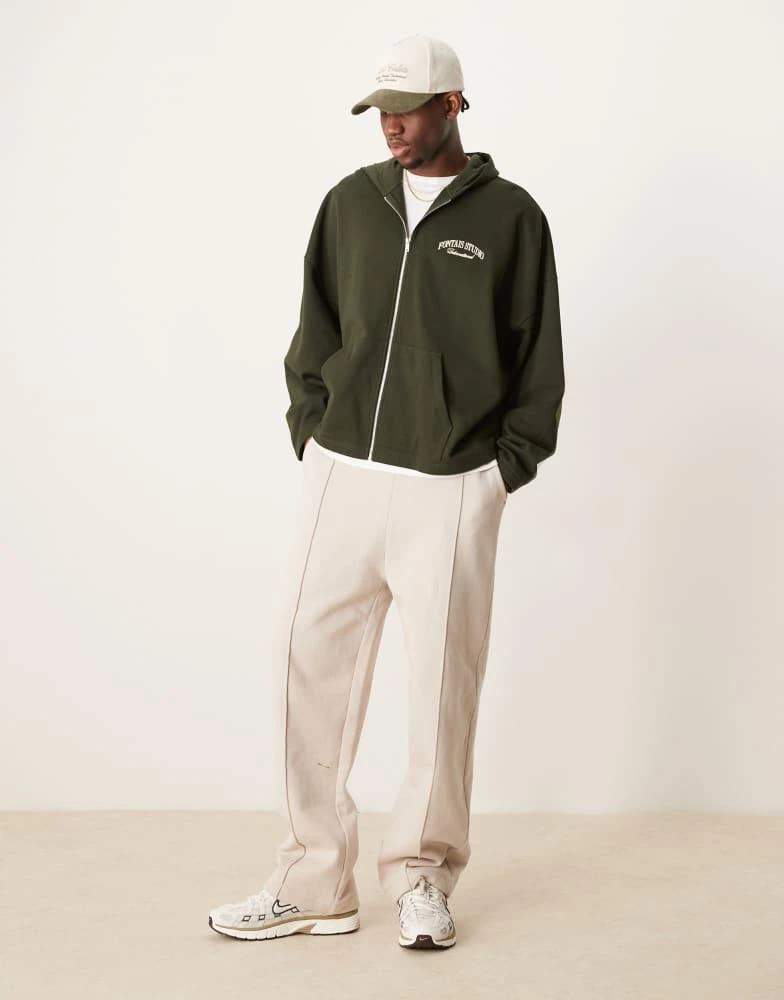 ASOS ASOS DESIGN extreme oversized hoodie with chest and back embroidery in dark green 2