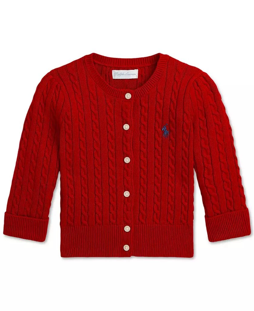 Ralph Lauren Baby Girls Cable-Knit Cotton Cardigan 1