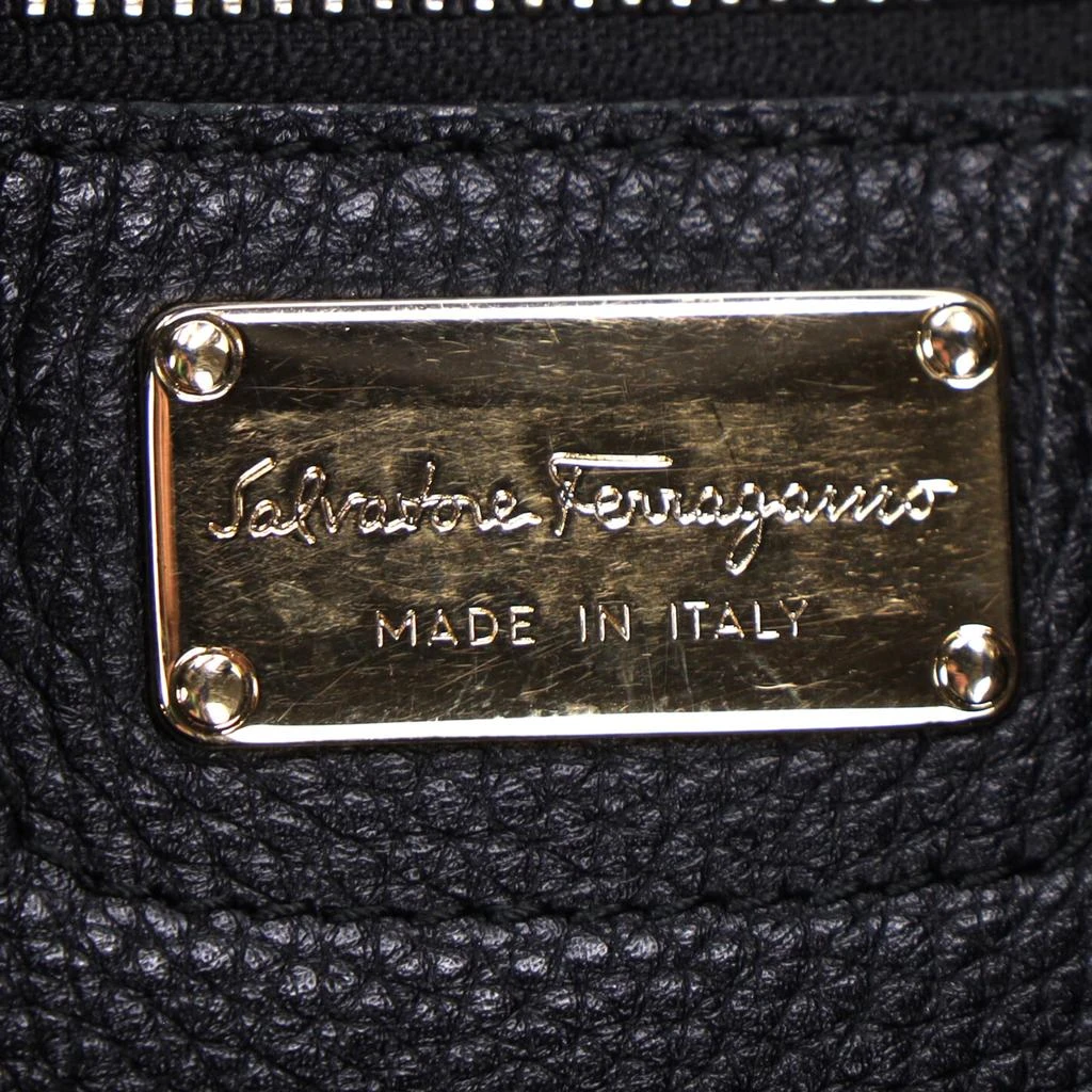 Salvatore Ferragamo Ferragamo Pebbled Medium Amy Tote in Black Leather 6