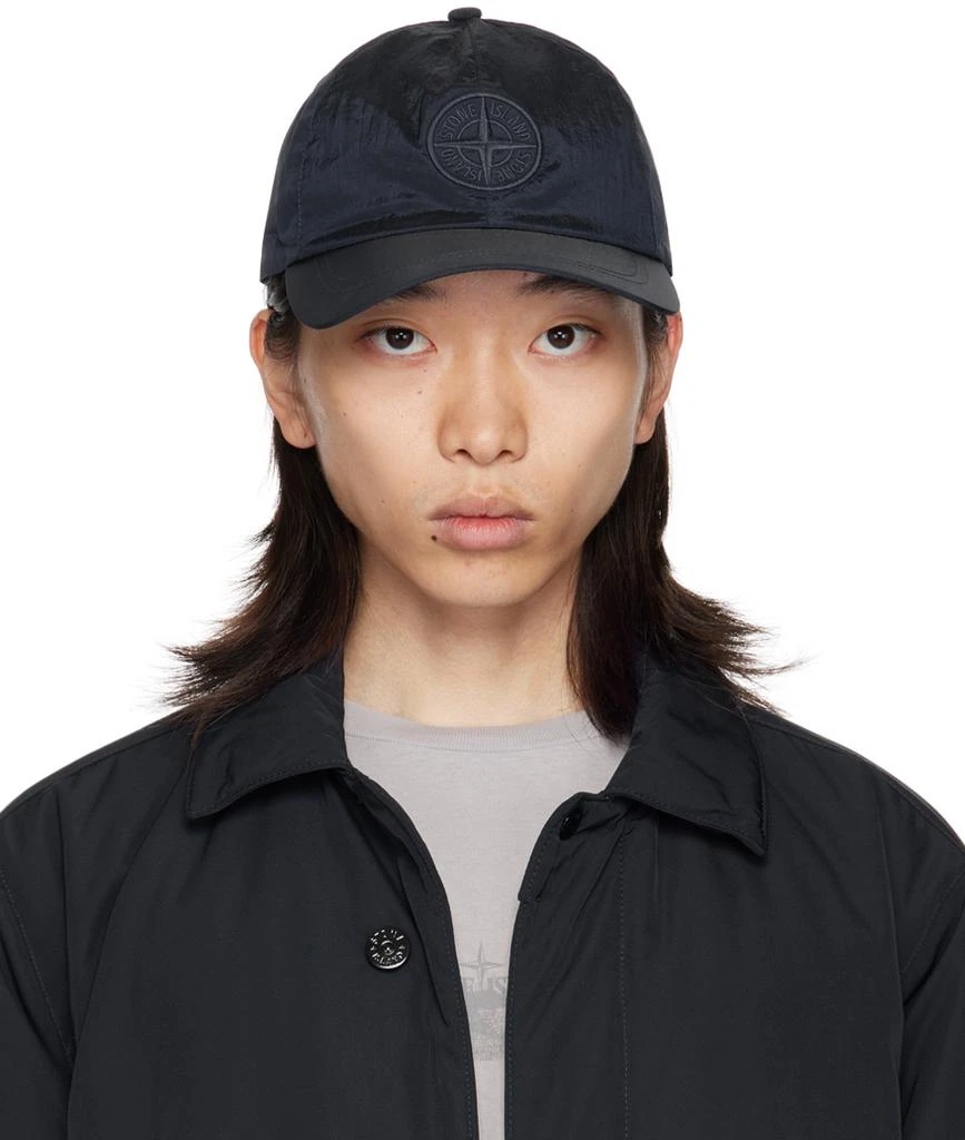 Stone Island Navy Nylon Metal Cap 1