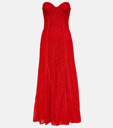 Costarellos Sharie bustier lace midi dress 1