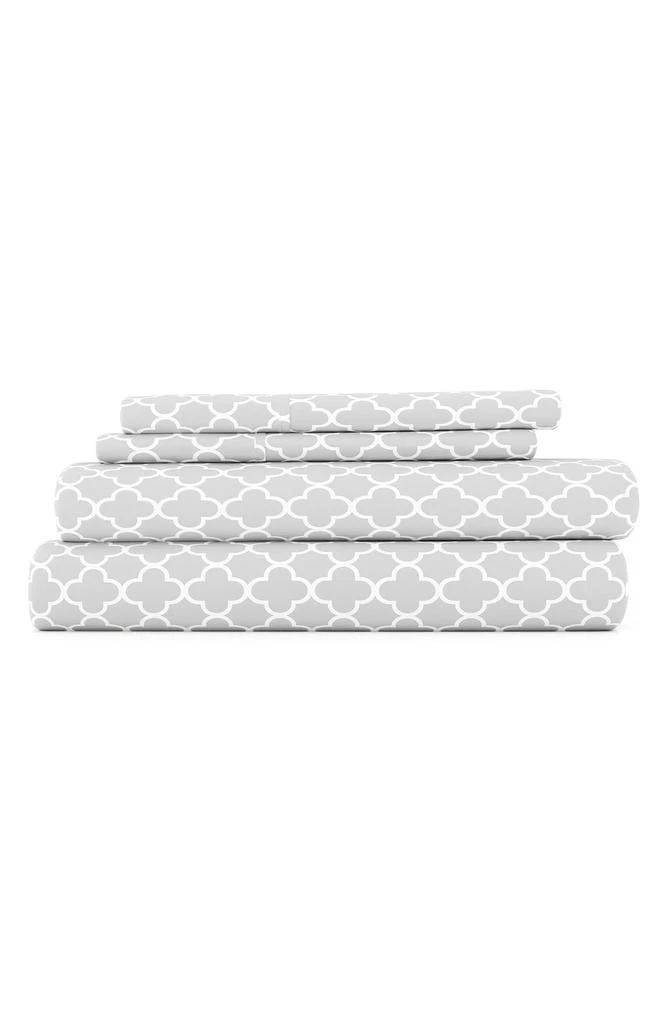 HOMESPUN HOME SPUN Premium Ultra Soft Quatrefoil Pattern 4-Piece Bed Sheet Set