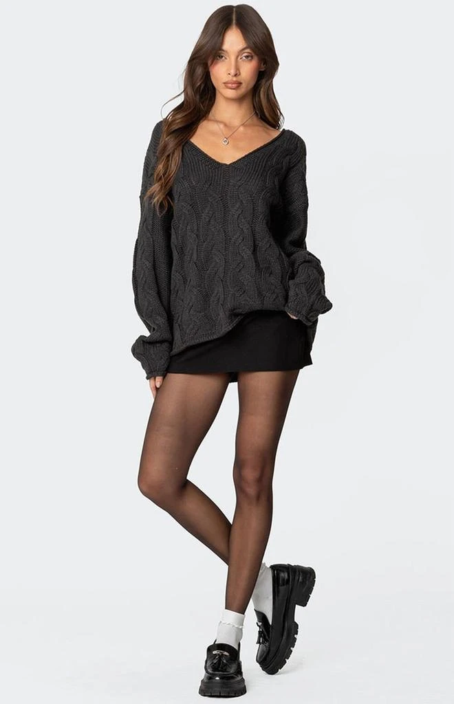 Edikted Inga Oversized Cable Knit Sweater 5