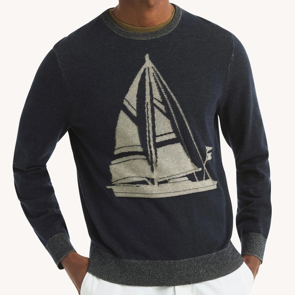 Nautica Mens Plaited Crewneck Sweater 2