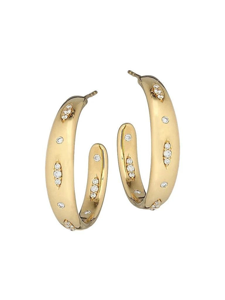Tamara Comolli Gypsy 18K Yellow Gold & Diamond Pavé Large Hoop Earrings 1