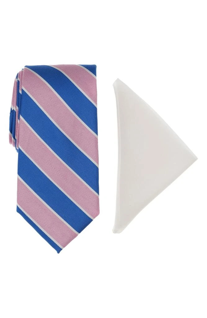 Brooks Brothers Striped Silk Tie & Pocket Square Boxed Set 1
