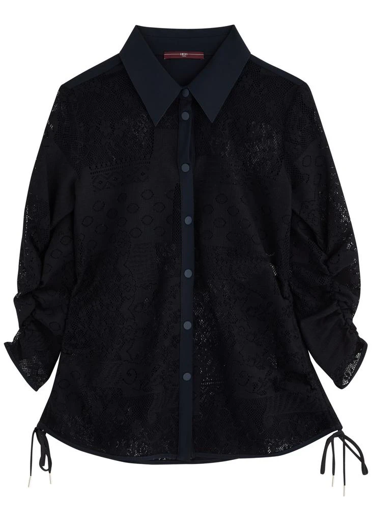 HIGH Pronounce ruched lace shirt 1