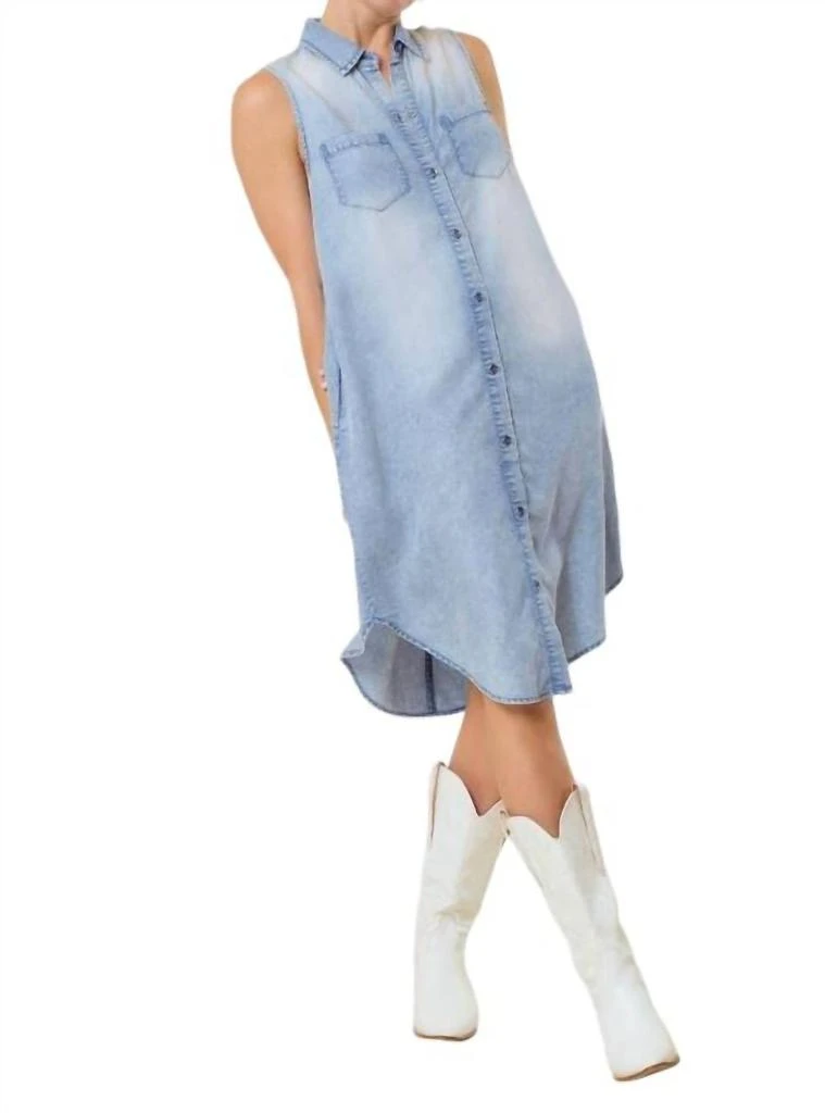 sachin and babi light blue dress Asymmetrical T-Shirt Denim Dress - Blue