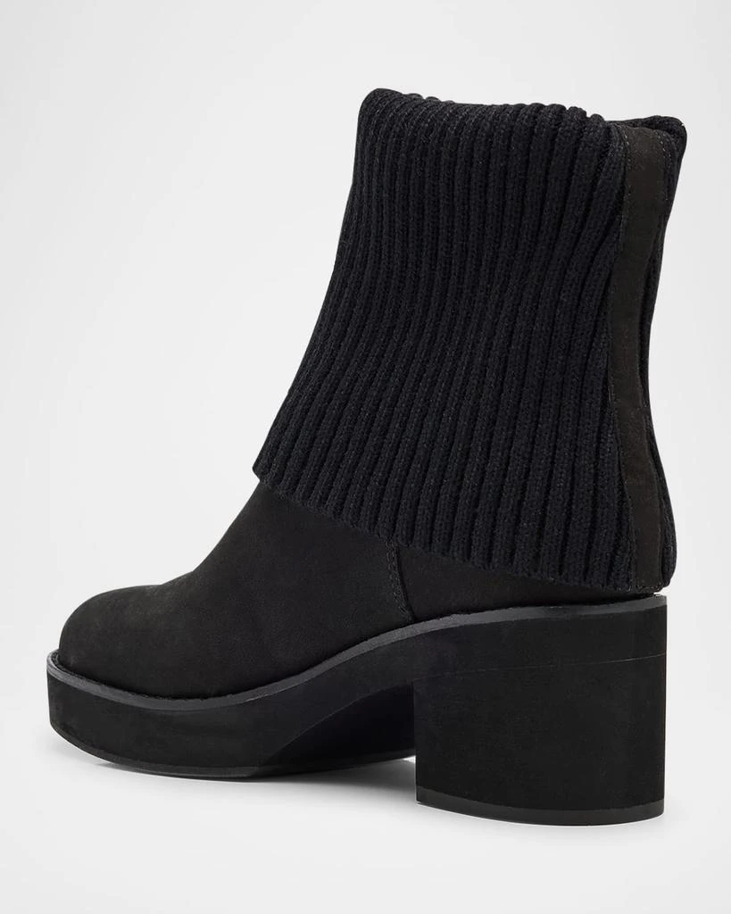 Eileen Fisher Knit Nubuck Leather Platform Ankle Booties 2