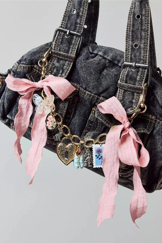 Urban Outfitters Floral Fantasy Bow Charm Bag Chain