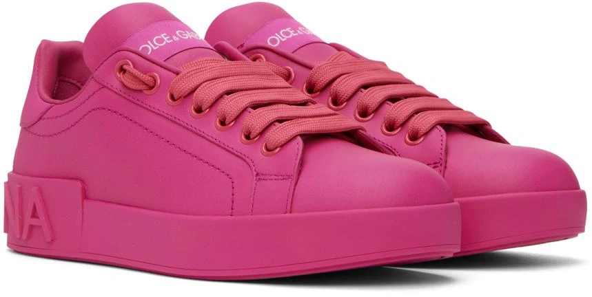 Dolce & Gabbana Pink Portofino Sneakers 4