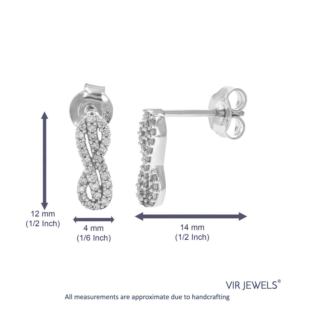 Vir Jewels 1/5 cttw Round Lab Grown Diamond Dangle Earrings .925 Sterling Silver Prong Set 1/2 Inch