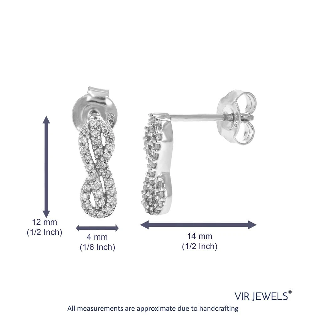 Vir Jewels 1/5 cttw Round Lab Grown Diamond Dangle Earrings .925 Sterling Silver Prong Set 1/2 Inch 2