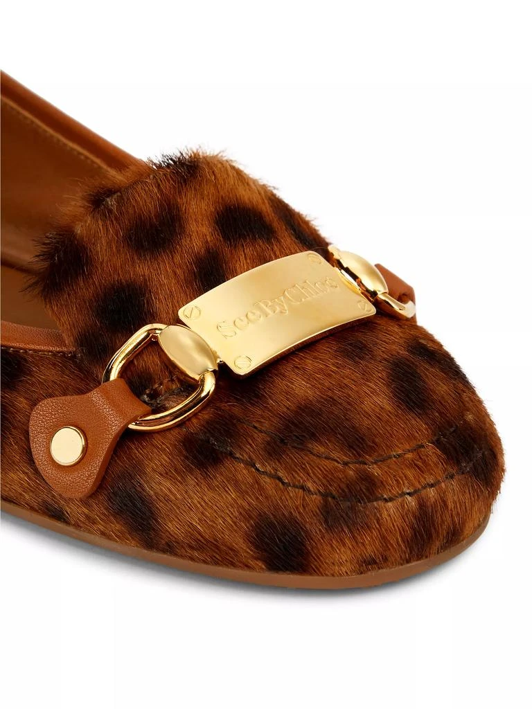 See by Chloé Leopard Calf Hair Ballet Flats 5