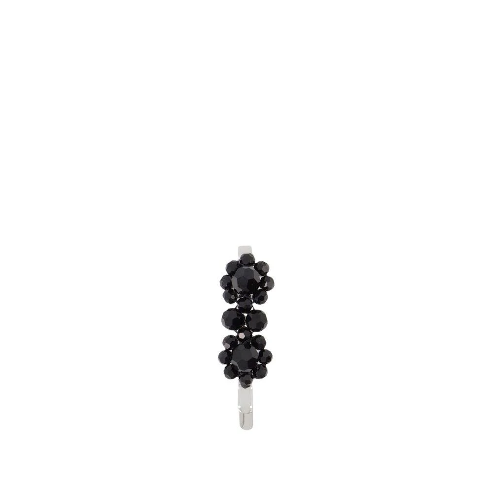 Simone Rocha Mini Flower Hair Clip - Crystal - Black
