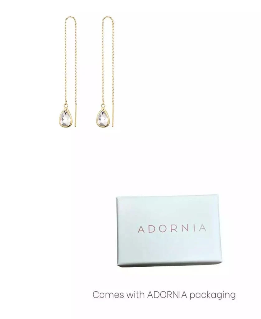 ADORNIA Gold Clear Crystal Threader Earrings 2