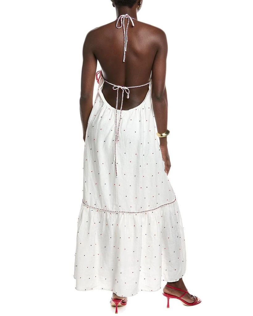 Farm Rio Beaded Fishes White Sleeveless Maxi Dress 2
